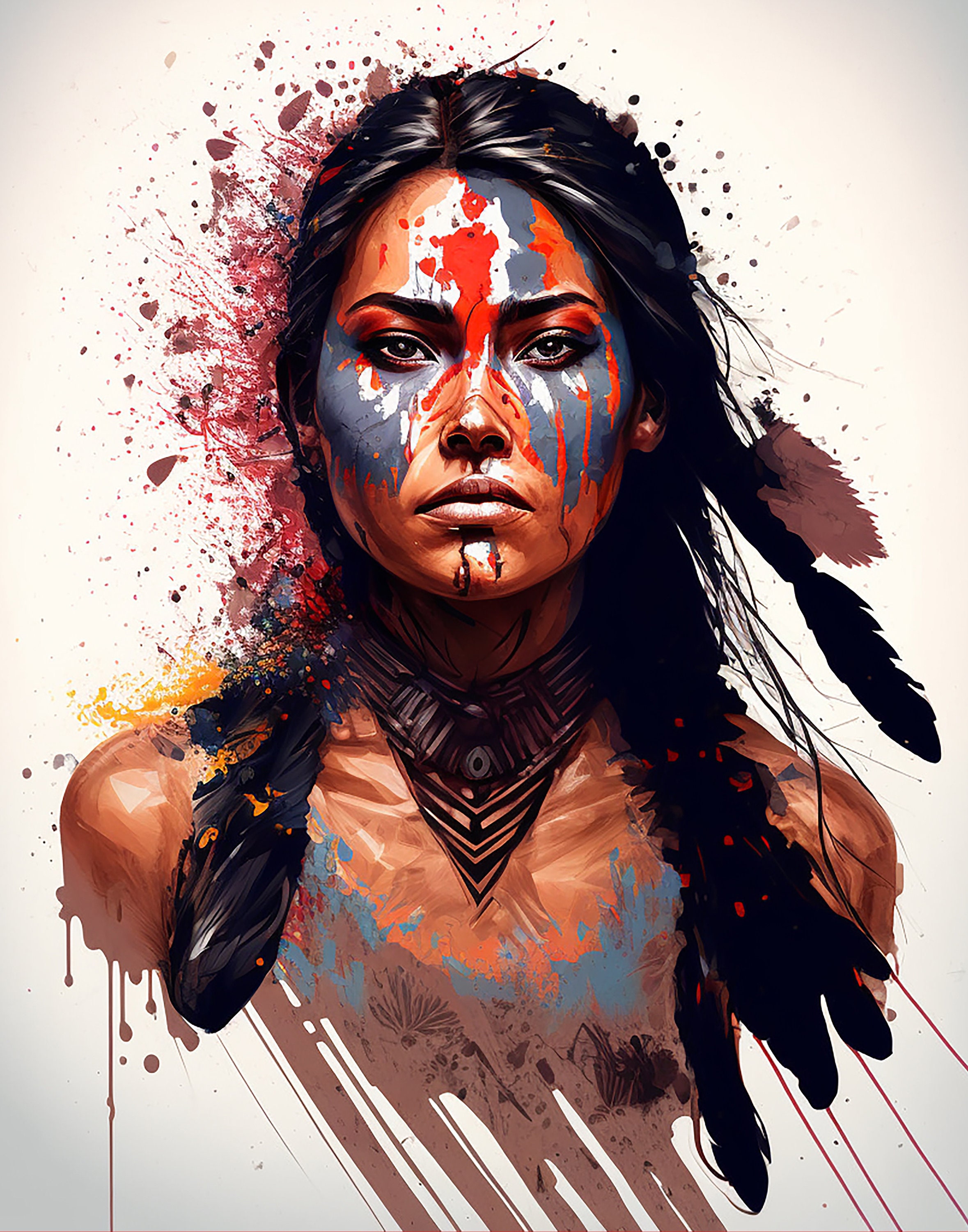 native american female war paint