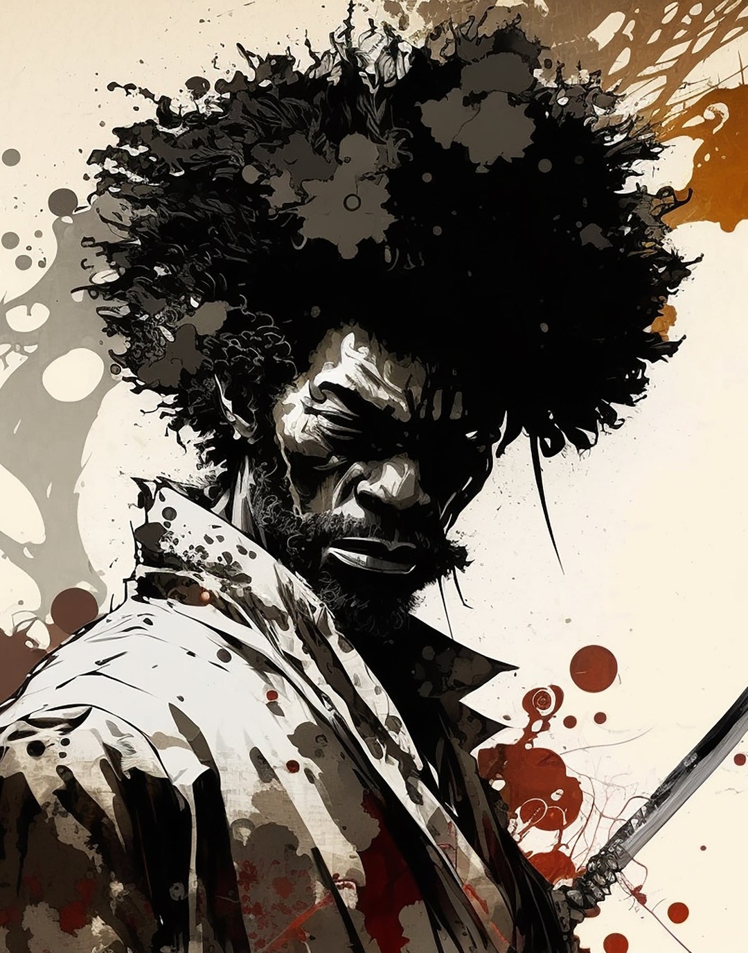 Afro Samurai | Black Art | Digital Download | Home Decor | African ...