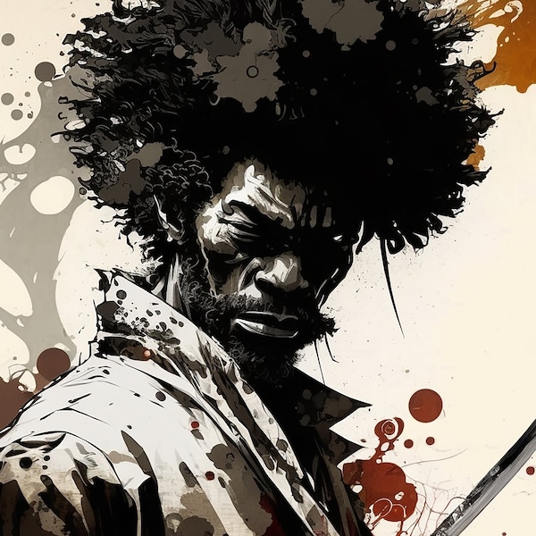 Afro Samurai | Black art | Digital Download | Home Decor | African American art