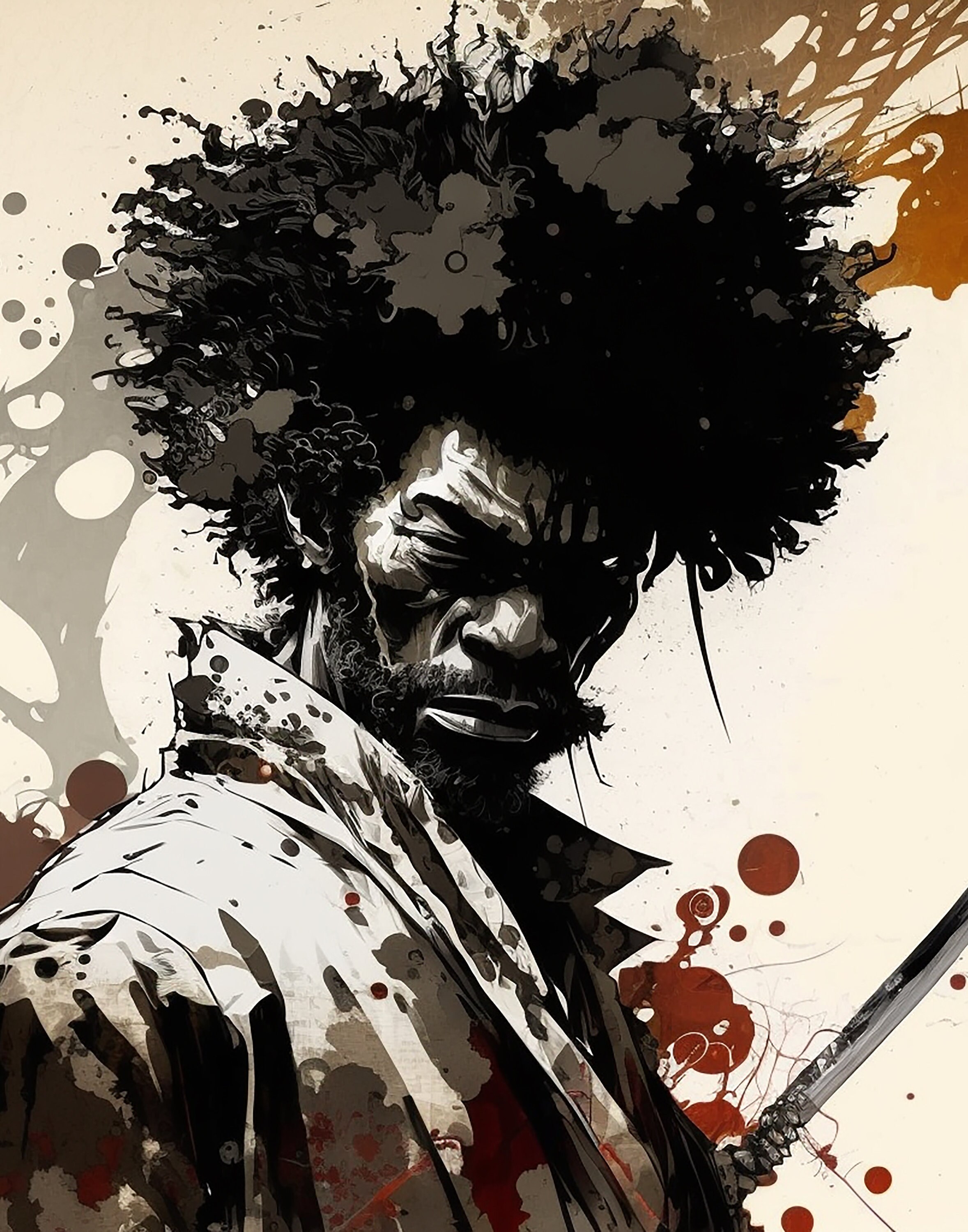 Afro Samurai Black Art Digital Download Home Decor African 