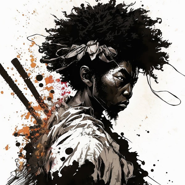 Afro Samurai | Black art | Digital Download | Home Decor | African American art