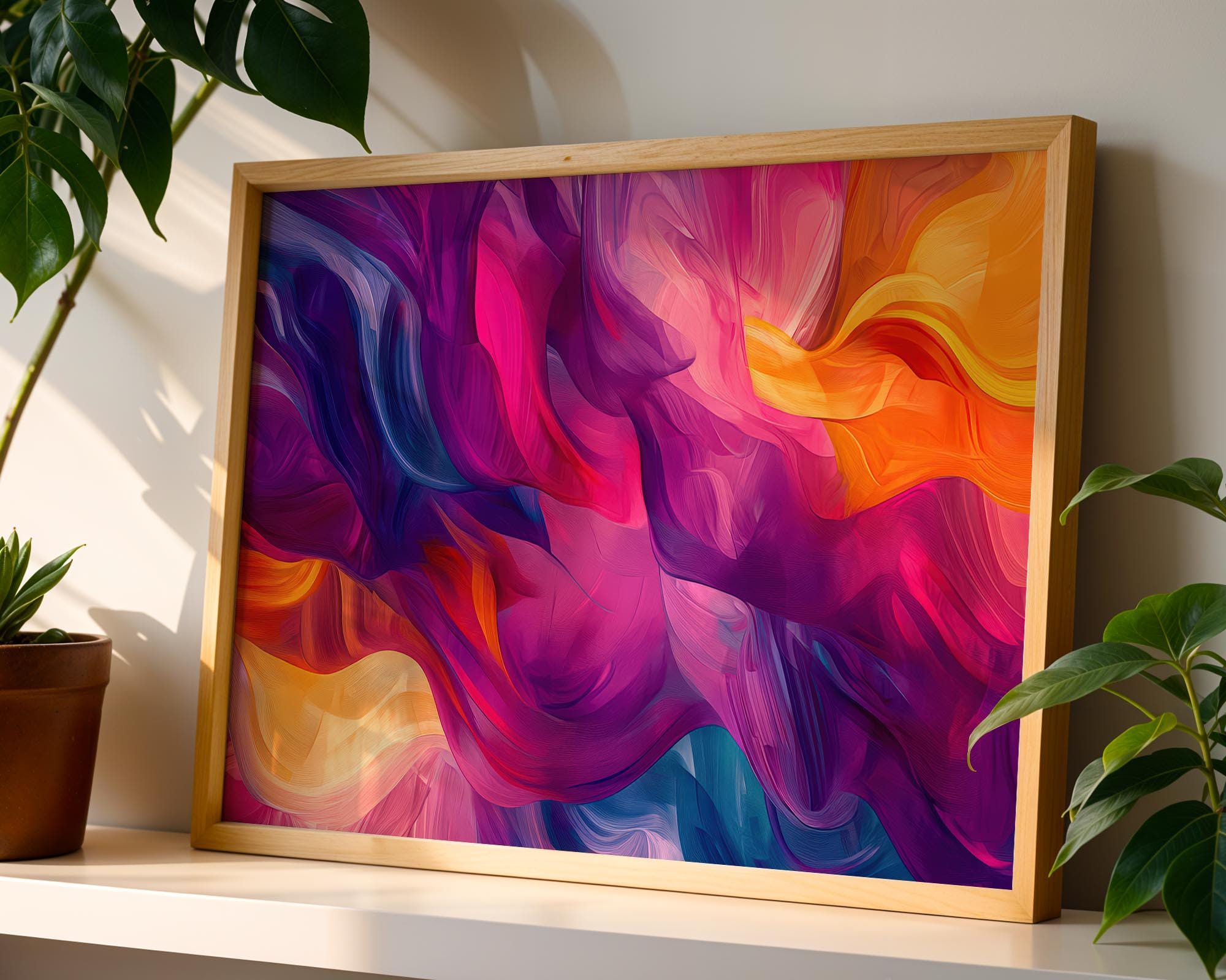 Vibrant Abstract Swirl Printable Artwork | Colorful Fluid Motion Wall Art | Modern Painting for Home or Office | Instant Download Art