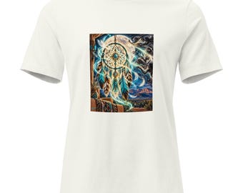 T-shirt da donna comoda con stampa "Acchiappasogni della notte".