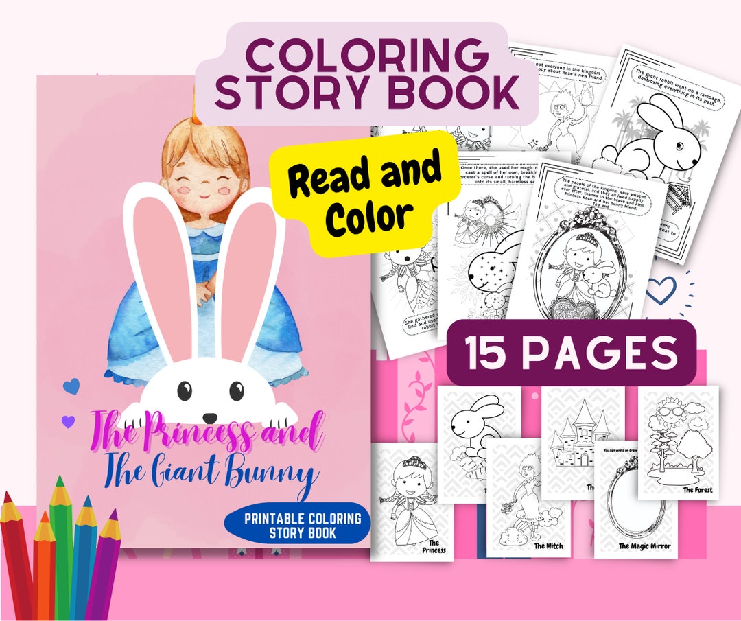 Printable Coloring Story Book for Kids Coloring Activity Etsy