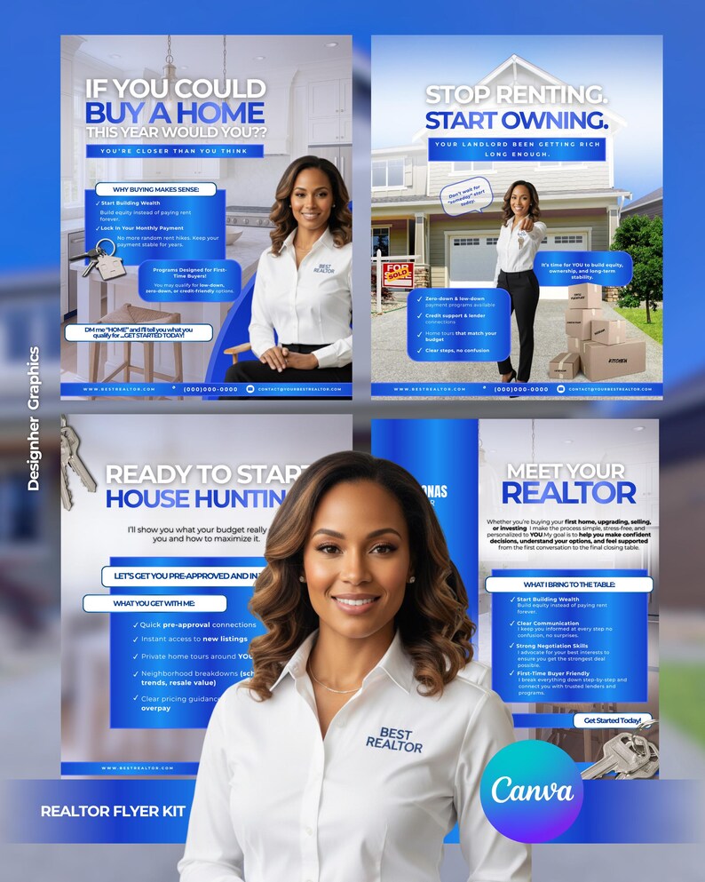 Realtor Flyer Kit – Canva Editable Templates | Real Estate Marketing ...