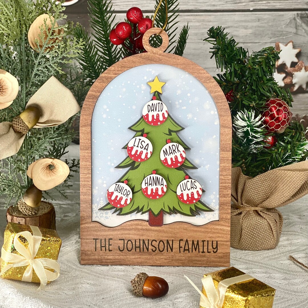 Custom Family Tree Ornament Family Christmas Ornament Etsy