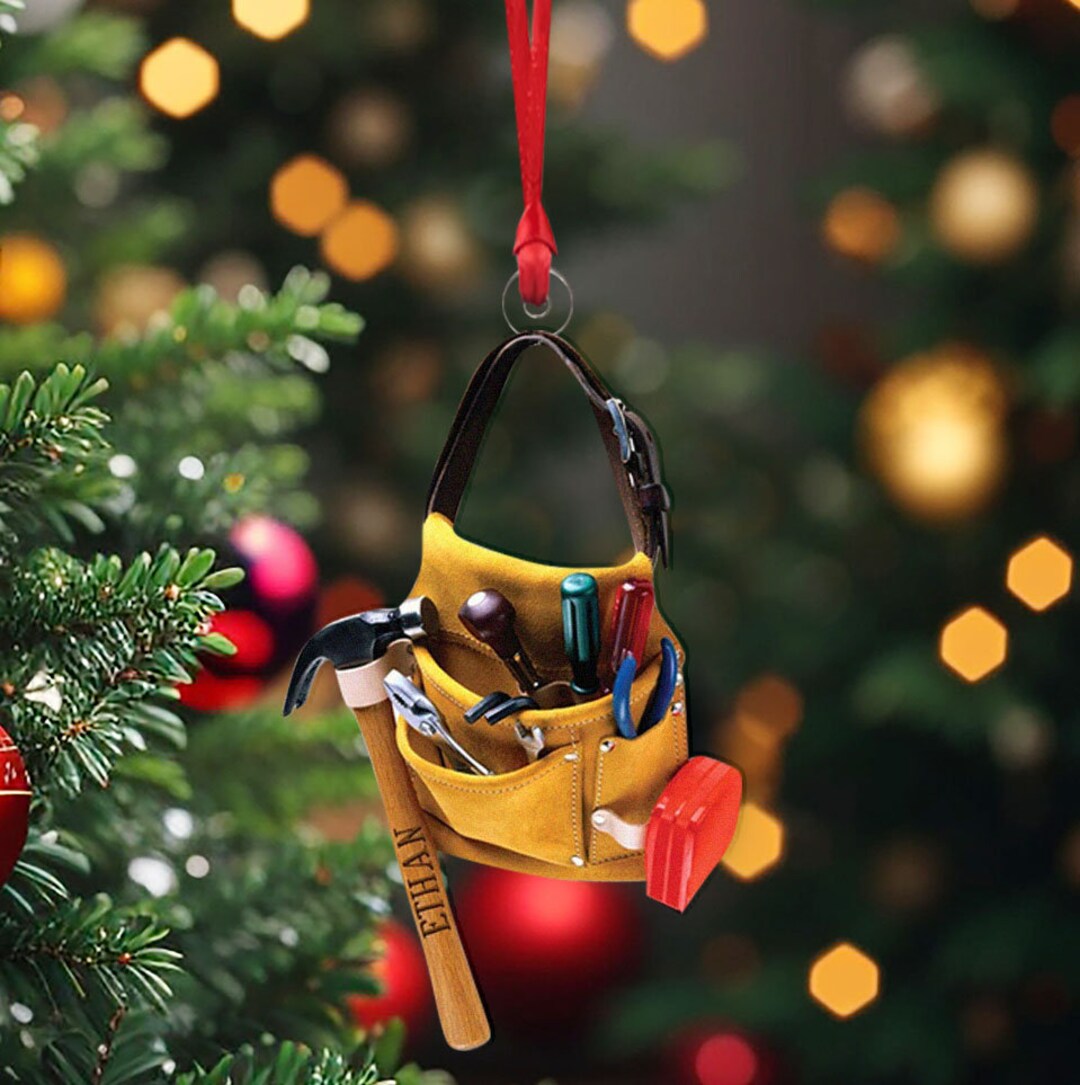Tool Bag Ornament, Personalized Tool Set Ornament, Tool Set, Tool Set
