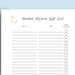 Printable Bridal Shower Gift List Digital Download, Thank You Tracker ...