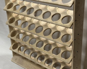 Spray Can Holder / Organizer, Floor Standing or Wall Mount, Spray cans with/without Straw, Birch, 40 Can Std, Customizable For Your Needs