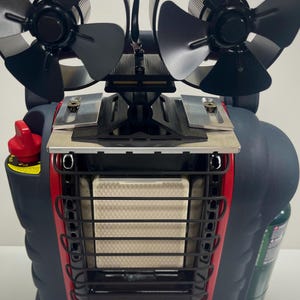 Mini-Max Convection Fan Mount for Mr. Heater Buddy heater (Standard 9000 BTU size).  Dramatic heating boost. Fan and heater sold separately.