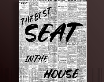 New York Bathroom Poster, NYC Newspaper Wall Art, Minimal Bathroom Decor, Black and White New York Print, Modern Toilet Art