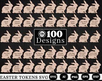 Easter Tokens SVG, Easter Egg Tokens SVG, Redeemable Easter Token Svg, Easter Egg filler SVG, Glowforge File, Easter Laser files