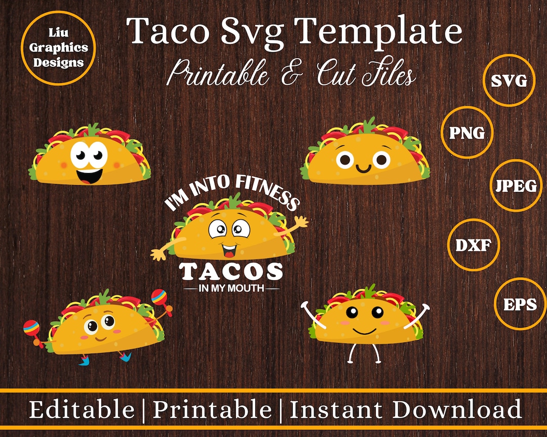 Taco Svg, Taco Svg Bundle, Taco Party, Funny Svg, Mexican Food Svg ...