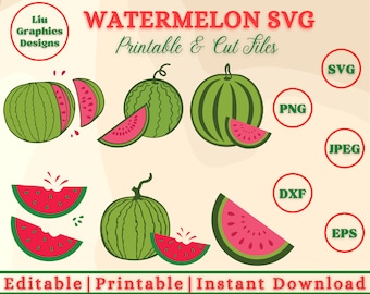Watermelon SVG, Fruits DXF, Summer, Fruit svg, One In A Melon Svg, Watermelon Slice svg, Watermelon Clipart, Watermelon Png,