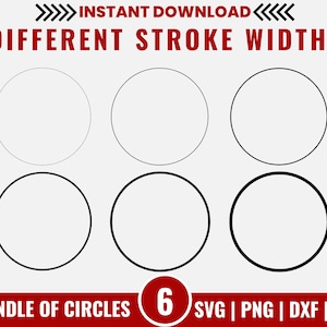 Circle Svg Bundle, Diffrent Thickness, Monogram Circle Svg, Circle Border Svg, Circle Frame Clipart, Circle Frame Svg, Outline Svg