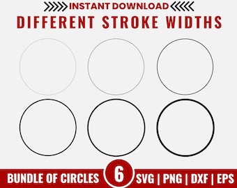 Circle Svg Bundle, Diffrent Thickness, Monogram Circle Svg, Circle Border Svg, Circle Frame Clipart, Circle Frame Svg, Outline Svg