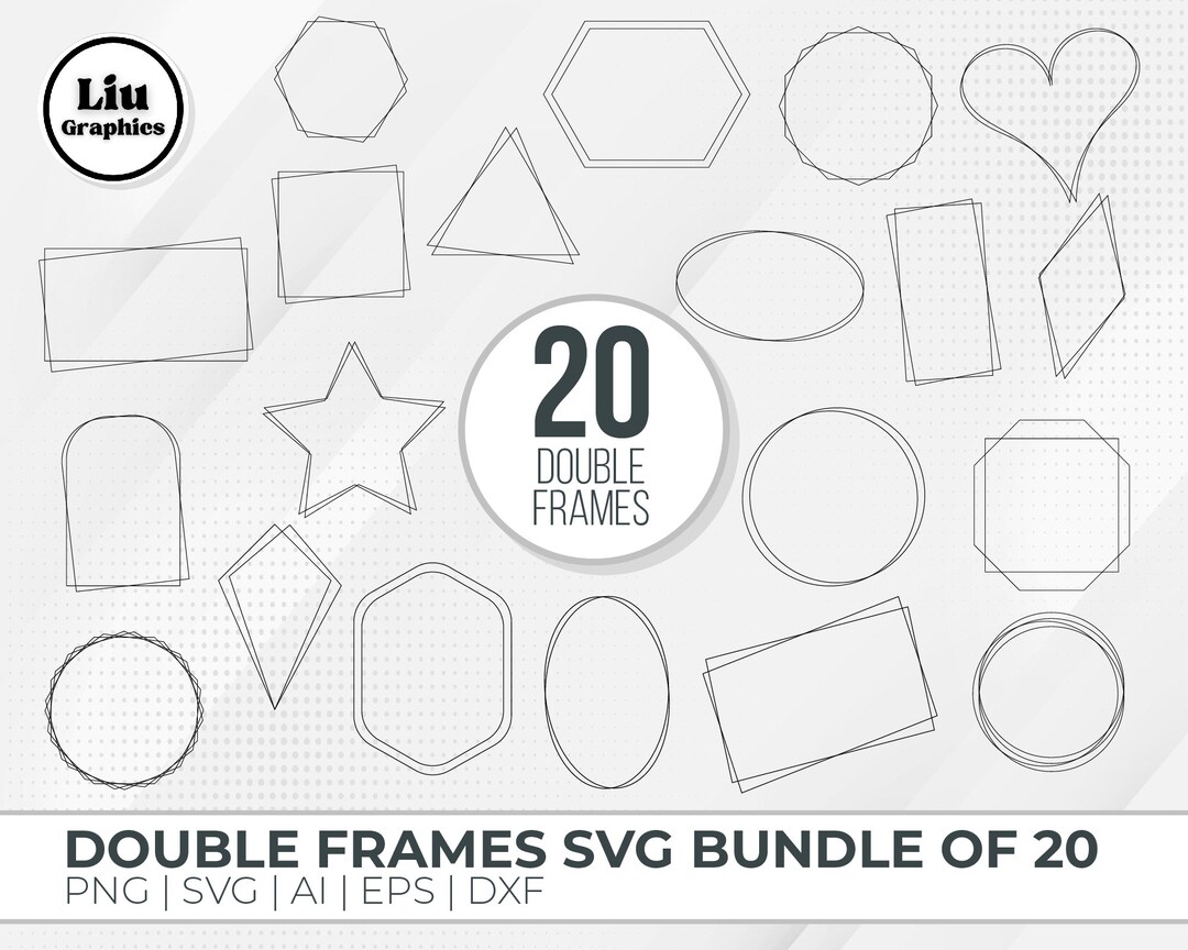 Double Frame SVG, Square Frame Bundle, Geometric Border Svg Bundle ...