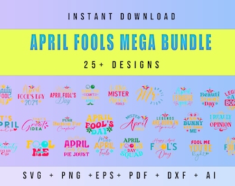 April Fools Mega Bundle, April Fools Bundle, April Fools Svg, Jokes Svg, April Fools Quotes Svg. Digital Download, Instant Download