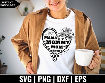 Mama Mommy Mom Bruh, mama mommy mom bruh svg, Funny Mom Svg, Mama svg, png, svg, dxf, and eps files included, Instant Digital Download