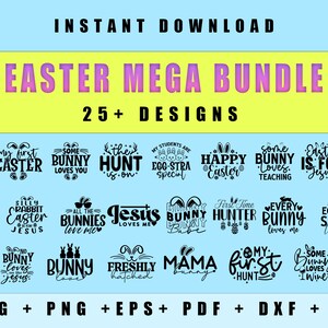 Easter SVG Bundle, Happy Easter SVG Bundle, Easter Egg SVG, Easter Bunny svg, Easter for Teachers, Digital File, Instant Download