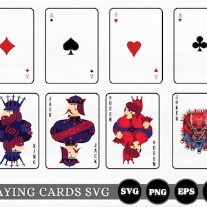 Playing Cards Svg, Poker Cards svg, Full Deck Playing Cards, Shirt Svg, PNG, SVG, EPS, Matching Poker Cards Svg, Digital Download