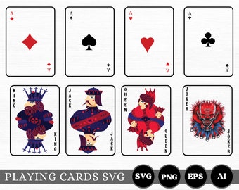 Playing Cards Svg, Poker Cards svg, Full Deck Playing Cards, Shirt Svg, PNG, SVG, EPS, Matching Poker Cards Svg, Digital Download
