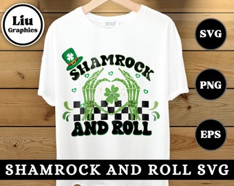 Shamrock And Roll Svg, St. Patrick's svg, shamrock and roll png, Retro St Patricks Svg, funny st patricks day svg, Digital Download