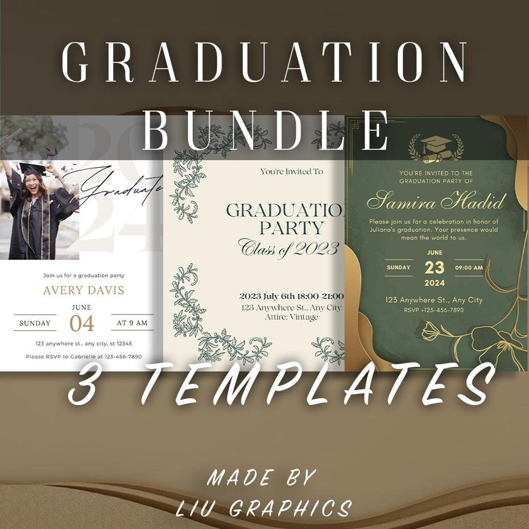 Graduation Template Bundle | Graduation Party Template | Graduation ...