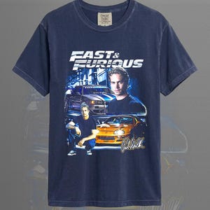 Fast & Furious Paul Walker Tshirt - Fast and Furious Movie Tee - Fast and Furious Merch - Paul Walker Shirt ID Navy