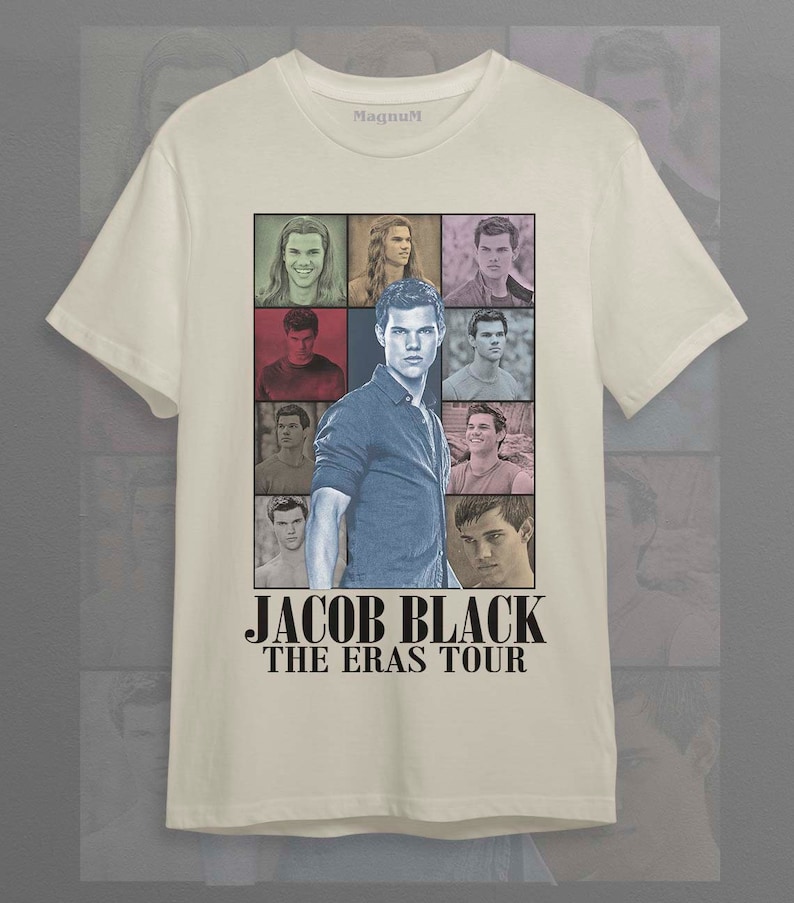Jacob Black - Turnê Eras de Taylor Lautner, Lobisomem, Camiseta Unissex Softstyle ID Sand