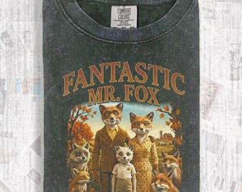 Camiseta Comfort Colors Fantastic Mr Fox, Camiseta de Wes Anderson - Regalos para hombres y mujeres RZ