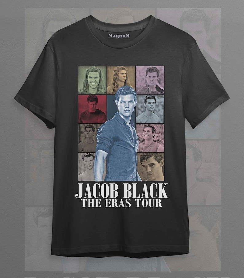 Jacob Black - Turnê Eras de Taylor Lautner, Lobisomem, Camiseta Unissex Softstyle ID Black
