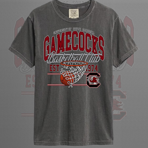 Vintage South Carolina Basketball Unisex T-Shirt aus schwerer Baumwolle