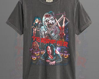 Camiseta unisex vintage de la película de terror "Payaso aterrador" - Edición limitada - Regalos para hombres y mujeres - ID de camiseta de Halloween