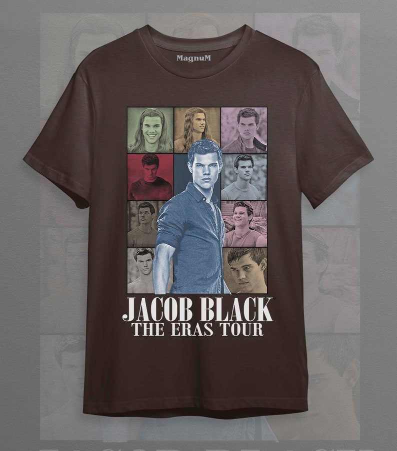 Jacob Black - Turnê Eras de Taylor Lautner, Lobisomem, Camiseta Unissex Softstyle ID Dark Chocolate
