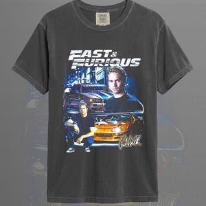 Fast & Furious Paul Walker Tshirt - Fast and Furious Movie Tee - Fast and Furious Merch - Paul Walker Shirt ID Graphite