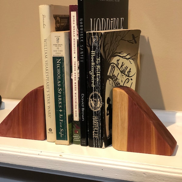 Nature's Embrace: Handmade Red Cedar Bookends by Codiak Woodworking – Unique, Sustainable, and Timelessly Elegant