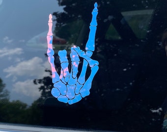 Skull Hand | Rock On Sign | Skeleton Hand Rock On | Skull Hand Vinyl Decal | Skull Hand Rock On Car Vinyl Sticker | Devil Horns |