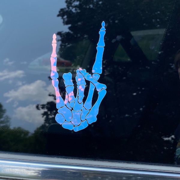 Skull Hand | Rock On Sign | Skeleton Hand Rock On | Skull Hand Vinyl Decal | Skull Hand Rock On Car Vinyl Sticker | Devil Horns |