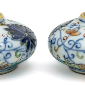 Pair of Chinese Qing Guangxu Doucai Water Drops