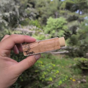 Cenicero de bolsillo, hecho a mano, de madera, cenicero portátil, accesorios para fumadores, regalo para fumadores, cenicero ecológico, madera de olivo, hecho a mano