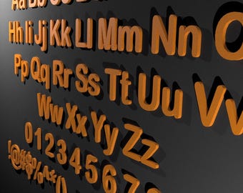 Arial Rounded MT Font STL Files: 3D Printing & CNC (Digital Download, 100mm, 324 Files)