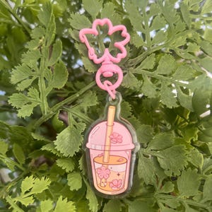 Sakura Milk Tea Keychain Charm | Bag Charm / Accesories / Gift