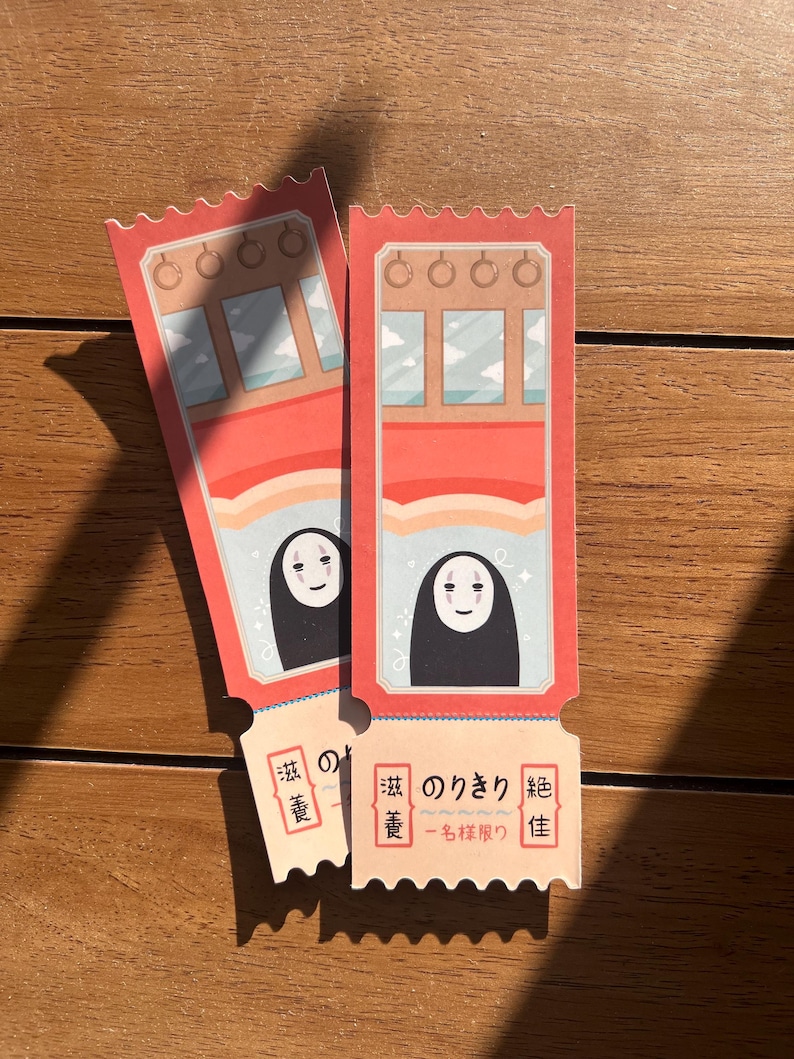 No Face Tearable Bookmark | For Book Lovers & Anime Movie Nerds | Gift / Books / Display bild 1