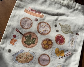 Dim Sum Canvas Tote Bag | Foodie Gift, Fashion Apparel