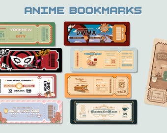 Anime Ticket Bookmarks | Recycled Cardstock, Book Lover Gift