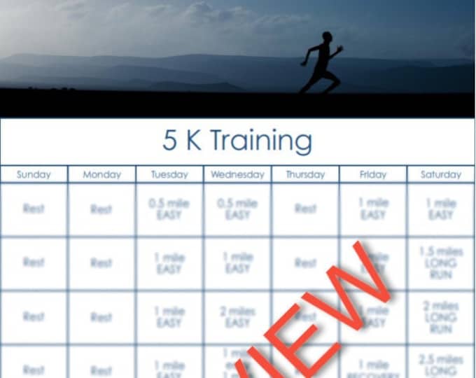 5k Training Plan Etsy 5k Training Plan Etsy