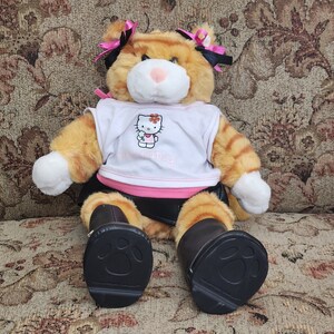 Build A Bear Cat With Hello Kitty Shirt and Leather Skirt With Etsy