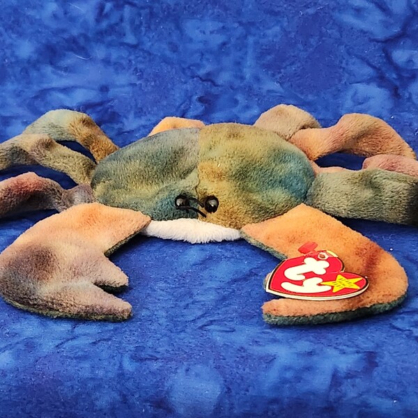 Classic Vintage TY Beanie Baby Under the Sea Claude the Crab