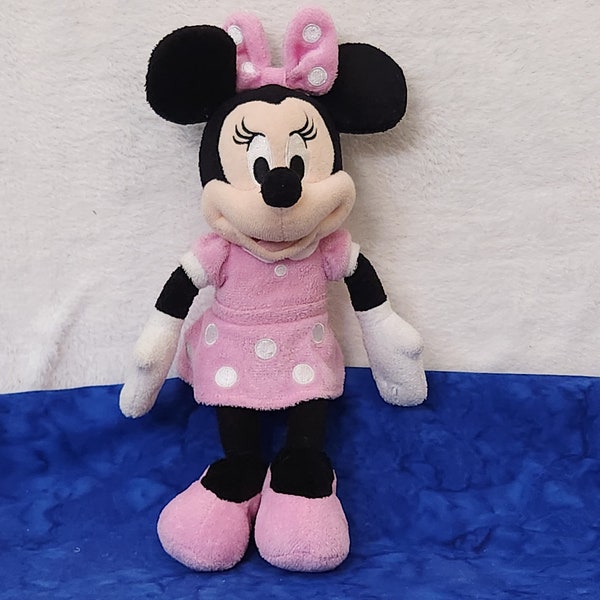 Minnie Mouse Classic Pink Dress with White Polka Dots Plush